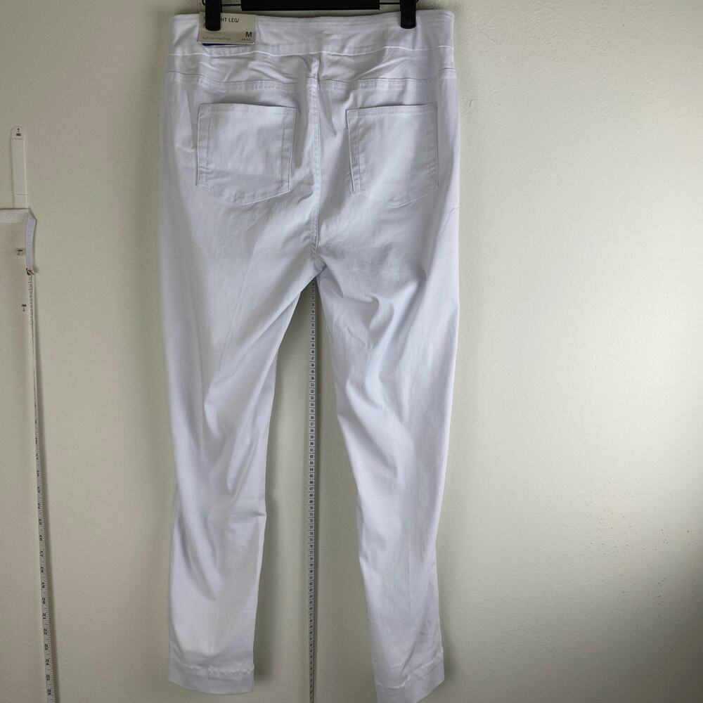 Soft Surroundings White Ankle Pants Pull On Stretch Straight Leg M NWT - Picture 8 of 14